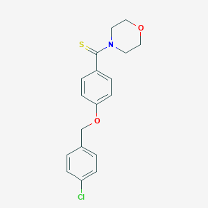 molecular formula C18H18ClNO2S B326956 {4-[(4-Chlorobenzyl)oxy]phenyl}(morpholin-4-yl)methanethione 