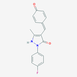 molecular formula C17H13FN2O2 B326958 2-(4-fluorophenyl)-5-methyl-4-[(4-oxocyclohexa-2,5-dien-1-ylidene)methyl]-1H-pyrazol-3-one 
