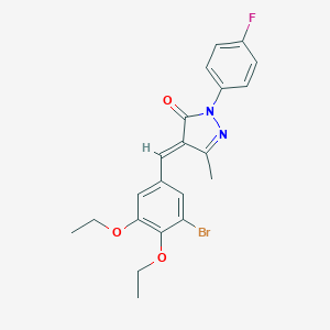 molecular formula C21H20BrFN2O3 B326960 4-(3-bromo-4,5-diethoxybenzylidene)-2-(4-fluorophenyl)-5-methyl-2,4-dihydro-3H-pyrazol-3-one 