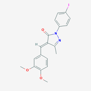 molecular formula C19H17IN2O3 B326962 4-(3,4-dimethoxybenzylidene)-2-(4-iodophenyl)-5-methyl-2,4-dihydro-3H-pyrazol-3-one 