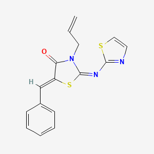 molecular formula C16H13N3OS2 B3269627 (2E,5Z)-3-allyl-5-benzylidene-2-(thiazol-2-ylimino)thiazolidin-4-one CAS No. 514201-44-6