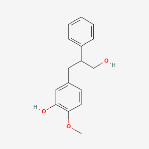 molecular formula C16H18O3 B3269646 5-(3-Hydroxy-2-phenylpropyl)-2-methoxyphenol CAS No. 51458-20-9