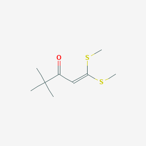 molecular formula C9H16OS2 B3269692 4,4-Dimethyl-1,1-bis(methylsulfanyl)pent-1-en-3-one CAS No. 51507-09-6