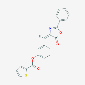 molecular formula C21H13NO4S B326970 3-[(5-oxo-2-phenyl-1,3-oxazol-4(5H)-ylidene)methyl]phenyl 2-thiophenecarboxylate 