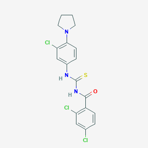 molecular formula C18H16Cl3N3OS B326972 2,4-dichloro-N-{[3-chloro-4-(pyrrolidin-1-yl)phenyl]carbamothioyl}benzamide 