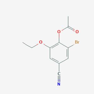 2-Bromo-4-cyano-6-ethoxyphenyl acetate