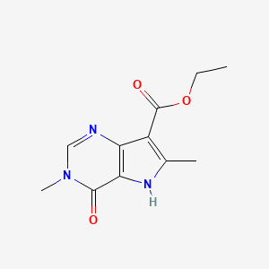 molecular formula C11H13N3O3 B3269753 Ethyl 3,6-dimethyl-4-oxo-4,5-dihydro-3H-pyrrolo[3,2-d]pyrimidine-7-carboxylate CAS No. 51618-12-3