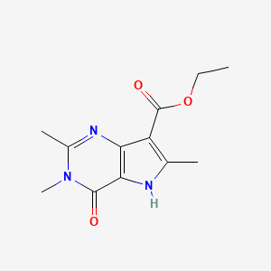 molecular formula C12H15N3O3 B3269757 Ethyl 2,3,6-trimethyl-4-oxo-4,5-dihydro-3H-pyrrolo[3,2-d]pyrimidine-7-carboxylate CAS No. 51618-13-4