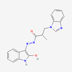 molecular formula C19H17N5O2 B3269840 3-(1H-benzimidazol-1-yl)-2-methyl-N'-[(3E)-2-oxo-1,2-dihydro-3H-indol-3-ylidene]propanehydrazide CAS No. 518018-85-4