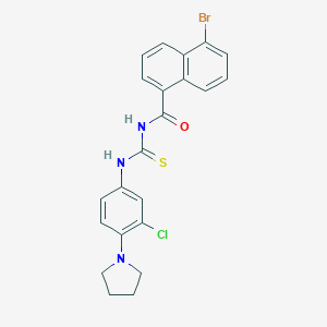 molecular formula C22H19BrClN3OS B326986 N-(5-bromo-1-naphthoyl)-N'-[3-chloro-4-(1-pyrrolidinyl)phenyl]thiourea 
