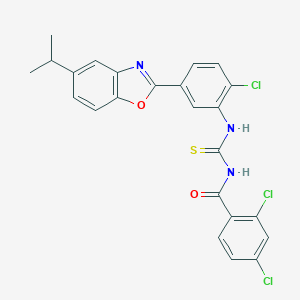 molecular formula C24H18Cl3N3O2S B326992 2,4-dichloro-N-({2-chloro-5-[5-(propan-2-yl)-1,3-benzoxazol-2-yl]phenyl}carbamothioyl)benzamide 