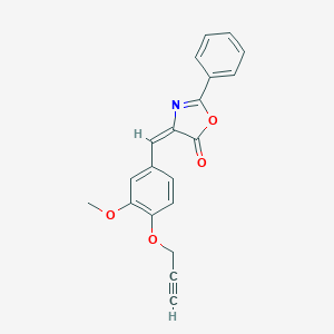 molecular formula C20H15NO4 B326995 4-[3-methoxy-4-(2-propynyloxy)benzylidene]-2-phenyl-1,3-oxazol-5(4H)-one 