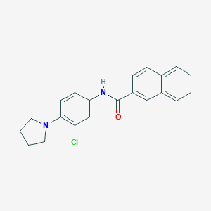 molecular formula C21H19ClN2O B327001 N-[3-chloro-4-(1-pyrrolidinyl)phenyl]-2-naphthamide 
