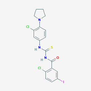 molecular formula C18H16Cl2IN3OS B327004 N-(2-chloro-5-iodobenzoyl)-N'-[3-chloro-4-(1-pyrrolidinyl)phenyl]thiourea 