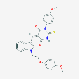 molecular formula C29H25N3O5S B327009 5-({1-[2-(4-methoxyphenoxy)ethyl]-1H-indol-3-yl}methylene)-1-(4-methoxyphenyl)-2-thioxodihydro-4,6(1H,5H)-pyrimidinedione 