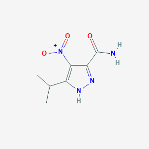 molecular formula C7H10N4O3 B3270090 1H-Pyrazole-3-carboxamide, 5-(1-methylethyl)-4-nitro- CAS No. 521300-01-6
