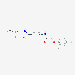 molecular formula C25H23ClN2O3 B327013 2-(4-chloro-2-methylphenoxy)-N-[4-(5-isopropyl-1,3-benzoxazol-2-yl)phenyl]acetamide 