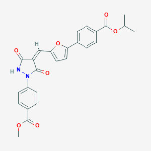 molecular formula C26H22N2O7 B327016 Methyl 4-[4-({5-[4-(isopropoxycarbonyl)phenyl]-2-furyl}methylene)-3,5-dioxo-1-pyrazolidinyl]benzoate 
