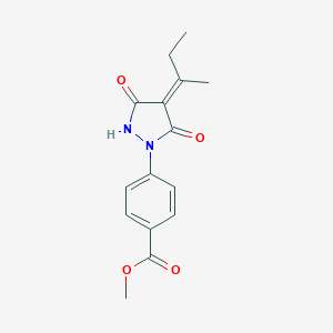 molecular formula C15H16N2O4 B327022 Methyl 4-[4-(1-methylpropylidene)-3,5-dioxo-1-pyrazolidinyl]benzoate 