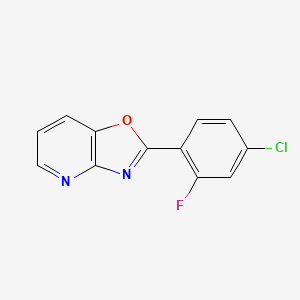 molecular formula C12H6ClFN2O B3270262 2-(4-Chloro-2-fluorophenyl)oxazolo[4,5-b]pyridine CAS No. 52333-65-0