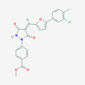 molecular formula C23H17ClN2O5 B327027 Methyl 4-(4-{[5-(3-chloro-4-methylphenyl)-2-furyl]methylene}-3,5-dioxo-1-pyrazolidinyl)benzoate 