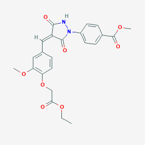 molecular formula C23H22N2O8 B327029 methyl 4-{(4Z)-4-[4-(2-ethoxy-2-oxoethoxy)-3-methoxybenzylidene]-3,5-dioxopyrazolidin-1-yl}benzoate 