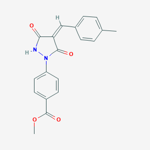 molecular formula C19H16N2O4 B327030 Methyl 4-[4-(4-methylbenzylidene)-3,5-dioxo-1-pyrazolidinyl]benzoate 