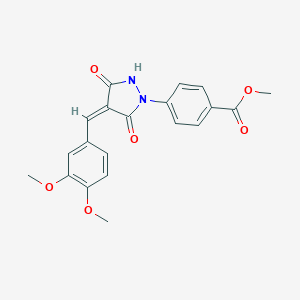 molecular formula C20H18N2O6 B327031 Methyl 4-[4-(3,4-dimethoxybenzylidene)-3,5-dioxo-1-pyrazolidinyl]benzoate 