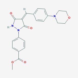 molecular formula C22H21N3O5 B327032 Methyl 4-{4-[4-(4-morpholinyl)benzylidene]-3,5-dioxo-1-pyrazolidinyl}benzoate 