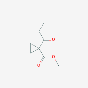 Cyclopropanecarboxylic acid, 1-(1-oxopropyl)-, methyl ester (9CI)