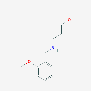 molecular formula C12H19NO2 B3270367 3-methoxy-N-[(2-methoxyphenyl)methyl]propan-1-amine CAS No. 52505-13-2