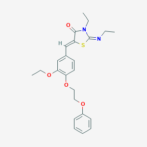 molecular formula C24H28N2O4S B327041 5-[3-Ethoxy-4-(2-phenoxyethoxy)benzylidene]-3-ethyl-2-(ethylimino)-1,3-thiazolidin-4-one 