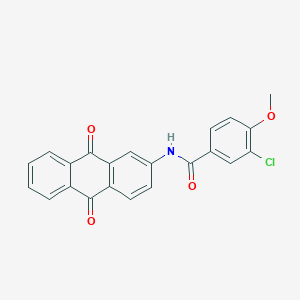 molecular formula C22H14ClNO4 B327048 3-chloro-N-(9,10-dioxo-9,10-dihydroanthracen-2-yl)-4-methoxybenzamide 