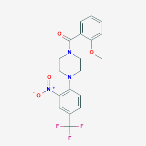 molecular formula C19H18F3N3O4 B327052 (2-Methoxyphenyl){4-[2-nitro-4-(trifluoromethyl)phenyl]piperazin-1-yl}methanone 