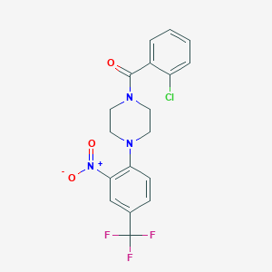molecular formula C18H15ClF3N3O3 B327053 1-(2-Chlorobenzoyl)-4-[2-nitro-4-(trifluoromethyl)phenyl]piperazine 