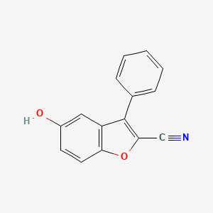 molecular formula C15H9NO2 B3270577 5-Hydroxy-3-phenylbenzofuran-2-carbonitrile CAS No. 53020-55-6