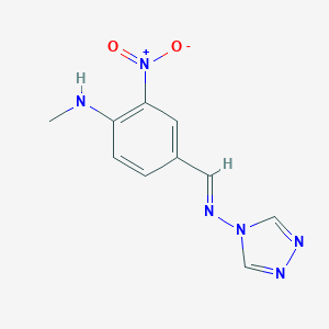 molecular formula C10H10N6O2 B327066 4-{[3-nitro-4-(methylamino)benzylidene]amino}-4H-1,2,4-triazole 