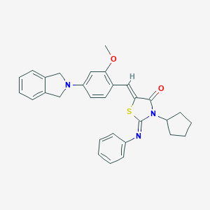 molecular formula C30H29N3O2S B327067 3-cyclopentyl-5-[4-(1,3-dihydro-2H-isoindol-2-yl)-2-methoxybenzylidene]-2-(phenylimino)-1,3-thiazolidin-4-one 