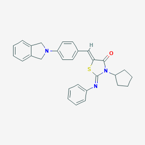 molecular formula C29H27N3OS B327068 3-cyclopentyl-5-[4-(1,3-dihydro-2H-isoindol-2-yl)benzylidene]-2-(phenylimino)-1,3-thiazolidin-4-one 