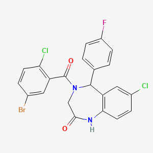 molecular formula C22H14BrCl2FN2O2 B3270763 4-(5-bromo-2-chlorobenzoyl)-7-chloro-5-(4-fluorophenyl)-3,5-dihydro-1H-1,4-benzodiazepin-2-one CAS No. 533879-30-0