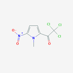 molecular formula C7H5Cl3N2O3 B3270767 Ethanone, 2,2,2-trichloro-1-(1-methyl-5-nitro-1H-pyrrol-2-yl)- CAS No. 53391-42-7