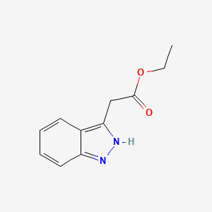 molecular formula C11H12N2O2 B3270816 Ethyl 2-(1H-indazol-3-yl)acetate CAS No. 53541-18-7