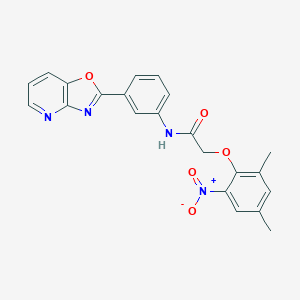 molecular formula C22H18N4O5 B327087 2-{2-nitro-4,6-dimethylphenoxy}-N-(3-[1,3]oxazolo[4,5-b]pyridin-2-ylphenyl)acetamide 