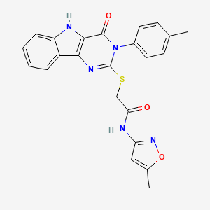 molecular formula C23H19N5O3S B3270885 N-(5-methylisoxazol-3-yl)-2-((4-oxo-3-(p-tolyl)-4,5-dihydro-3H-pyrimido[5,4-b]indol-2-yl)thio)acetamide CAS No. 536704-74-2