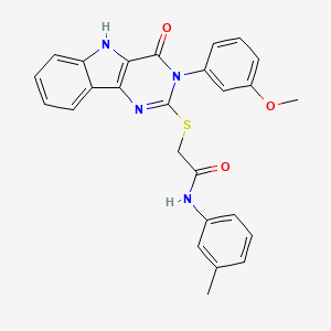 2-[[3-(3-methoxyphenyl)-4-oxo-5H-pyrimido[5,4-b]indol-2-yl]sulfanyl]-N-(3-methylphenyl)acetamide