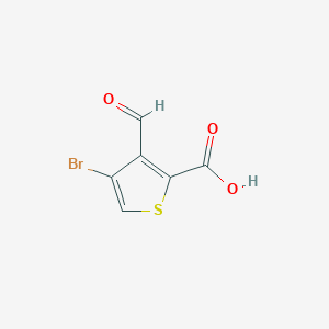 molecular formula C6H3BrO3S B3270916 4-Bromo-3-formylthiophene-2-carboxylic acid CAS No. 53685-98-6