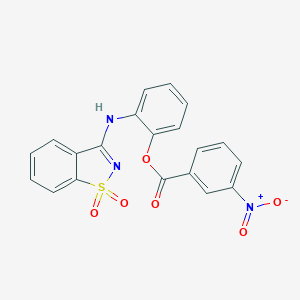 molecular formula C20H13N3O6S B327105 2-[(1,1-Dioxido-1,2-benzisothiazol-3-yl)amino]phenyl 3-nitrobenzoate 