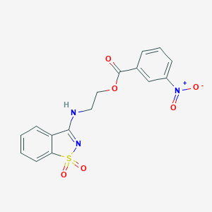 molecular formula C16H13N3O6S B327107 2-[(1,1-dioxo-1,2-benzothiazol-3-yl)amino]ethyl 3-nitrobenzoate 