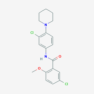 5-chloro-N-[3-chloro-4-(1-piperidinyl)phenyl]-2-methoxybenzamide