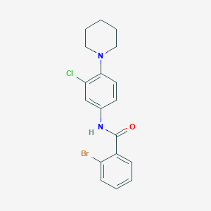 2-bromo-N-[3-chloro-4-(1-piperidinyl)phenyl]benzamide